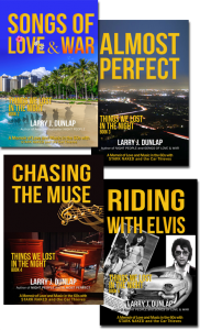 Almost Perfect, Songs of Love & War, Chasing the Muse, Riding with Elvis, book covers